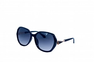 [Hot Item] Large Round Frame Triangle Diamond Embedded Temple Sunglasses