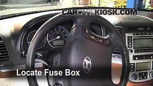 Interior Fuse Box Location: 2009 Hyundai Santa Fe SE 3.3L V6