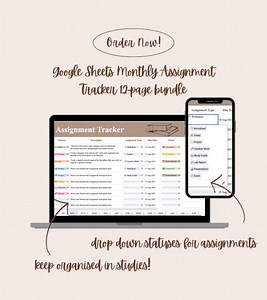 2025-2026 Google Sheets Monthly Assignment Tracker 12-page BUNDLE | Editable Student Planner | Academic Homework Organizer - Etsy Australia