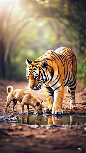 A tiger’s heart, a dog’s loyalty — pure friendship. ❤️🥰 #tiger #emotional #storytime