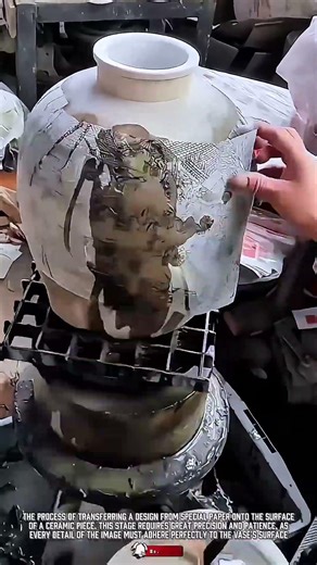 Ceramic design transfer process with stunning detail #shorts #ceramics #craft