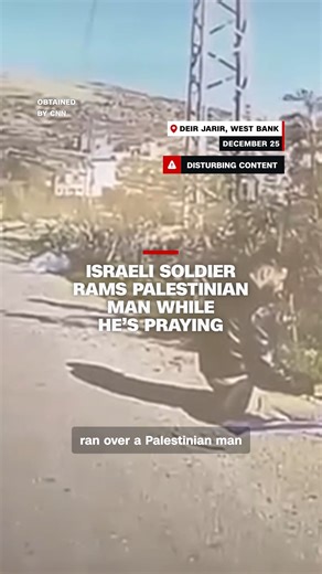 An Israeli reservist soldier ran over a Palestinian man while he was praying in the occupied West Bank on Thursday, according to the Israeli military and CNN's review of the footage, hours after the soldier fired gunshots in the area. Read more: https://cnn.it/4b4svro | CNN