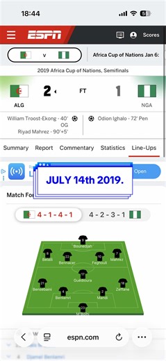 AFCON Highlights: Nigeria vs Algeria July 14, 2019