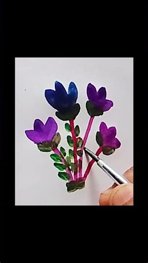 Easy Purple Flower Drawing 💜 | Simple Flower Painting for Beginners | Step by Step Art