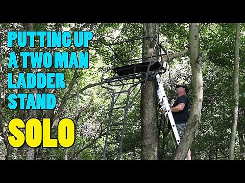 How To Put Up A 18' Ladder Stand By Yourself ~ 2 Man Ladder Stand