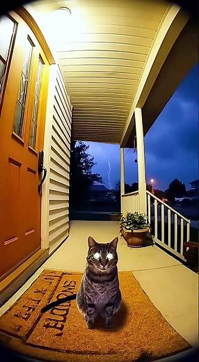 CAUGHT ON TAPE: Demon Cat glitching in a storm 😱