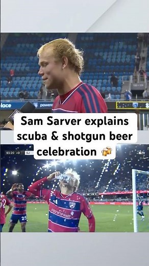Sam Sarver explains his scuba diving and beer shotgun celebration after scoring winner for ‪@FCDallas‬
