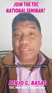 BUKAS, JANUARY 30 ANG DEADLINE NG PRE-REGISTRATION PARA MAISAMA SA LIST OF PARTICIPANTS Shoutout Pampanga Schools: 1. San Juan ES, Sta. Ana 2. San Matias NHS, Sto. Tomas 3. Caduang Tete ES, Macabebe 4. San Vicente ES, Apalit For confirmation and other details, interested parties may send email messages to teachersdignity.ph@gmail.com TDC Secretariat at mobile number 0960-6596946. Please take note that only those who register/fill out the Goggle Forms on or before JANUARY 30, 2026 (FRIDAY) will b