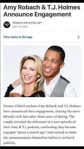 Amy Robach and T.J. Holmes Announce Engagement
