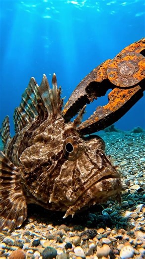 Diver Finds a Hidden Scorpionfish on the Ocean Floor #fishcapture #naturelover #fishinglife #fishing