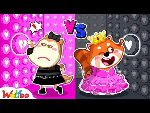 Black vs Pink Challenge 💖🖤 Soft Girl vs E-Girl | Cartoon for Kids | Wolfoo Channel