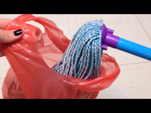 Make your dirty mop look BRAND NEW with this simple bag trick
