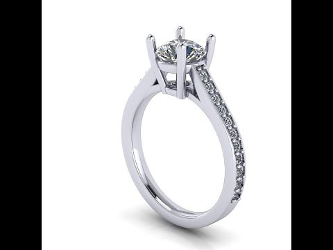 How to design a ring - round center stone with pave setting on the shank.