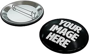 100 Sets 58mm Round Button Refills for Button Maker Machine, Metal Pinback Button Making Supplies Includes Metal Cover, Pin Back, Clear Film