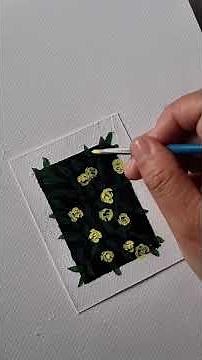 Mini Yellow Flower Painting on Small Paper | Easy Acrylic Art