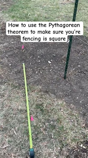 Using the gold Pythagorean theorem to make sure my fence is square 🤓