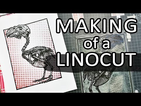 Crossbill: Reduction Linocut Step by Step