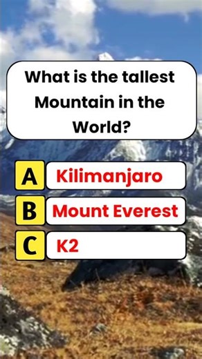 What is the tallest Mountain in the World? #facts #quiz #shorts