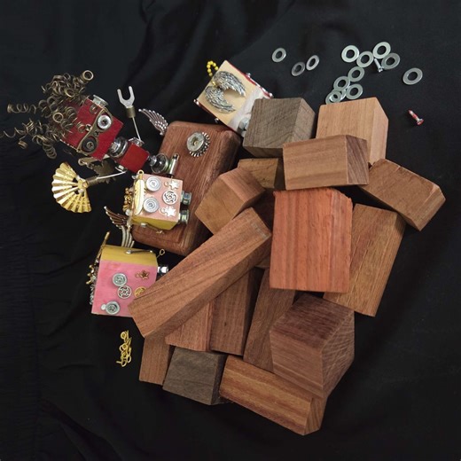 Steampunk Robot Body Wood Blocks — 400g (14oz) Assorted Raw Hardwood · the Blocks a Tinker Left Unfinished - Etsy