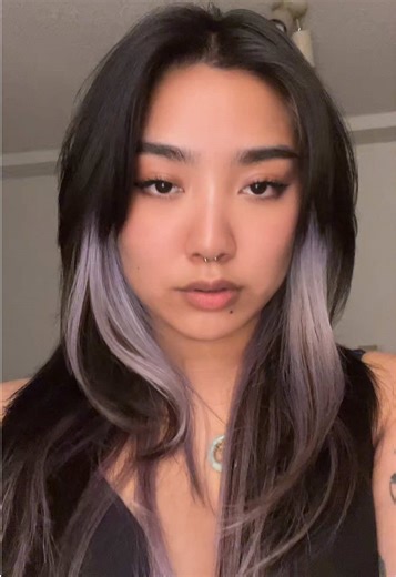 do we like the purp? | #maebelen #transition #purplehair #peekaboo | Transitions