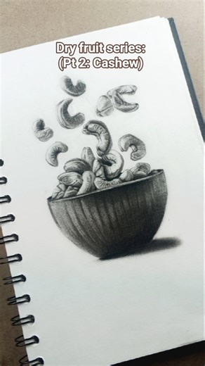 let's draw cashew☺️#sketch#drawingtutorial #charcoaldrawing #hira art studio #artist #pencildrawing