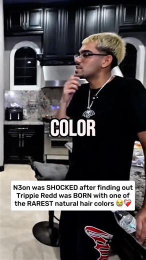 N3on couldn’t BELIEVE how RARE Trippie Redd’s natural hair color was 😭❤️‍🩹 #n3on #trippieredd