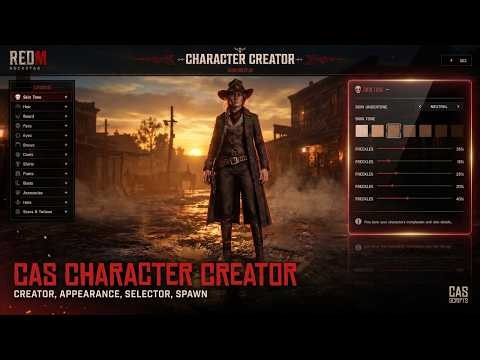 RedM Character Creator | VORP and RSG | Multicharacter, Appearance, Barber, Wardrobe | CAS Scripts