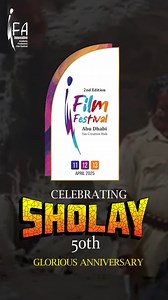 Celebrating 50 Glorious Years of SHOLAY! 🎬✨ The legendary blockbuster SHOLAY returns like never before – Remastered in 4K Ultra HD! 🌟🔥 Relive the magic, the action & the unforgettable moments on the big screen! 🎥🎭 📅 Re-releasing at I Film Festival 2025 📍 Yas Creative Hub, Abu Dhabi 🎟 Register now & be part of history! #Sholay50Years #Sholay4K #IFilmFestival2025 #BollywoodClassic #LegendaryCinema #CinematicExperience #FilmFestival #AbuDhabiEvents #IconicFilms #Filmmaking | Innovative Film