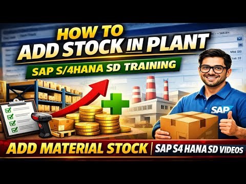 How to Add Material Stock in SAP S/4HANA | Add Stock in Plant | SAP SD End User Training