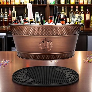 Personalized Copper Beverage Tub With Insulated Party Mat - Etsy