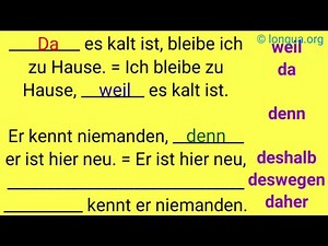 Konjunktion, Übungen, A2-B1, obwohl, dennoch, trotzdem, weil, deshalb, deswegen, als, wenn,