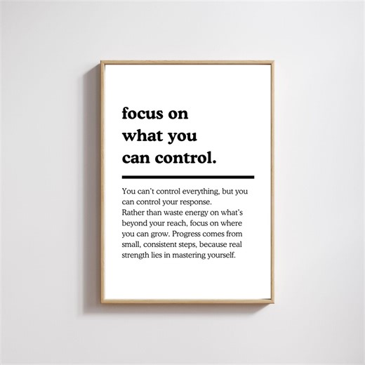 Inspirational Quote Poster: Focus on What You Can Control (digital Download) - Etsy