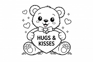 Valentine Coloring Pages Kids Love, Printables, Activity, Digital PNG Download - Etsy Australia