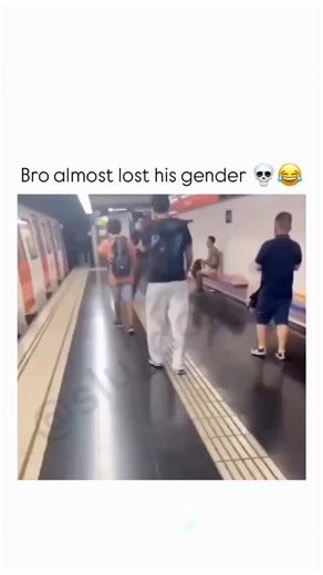 Theee Whole World on Instagram: "The instagram shares a 11-second clip of a man in a subway station dramatically leaping away from a bench mid-stride, captioned “Bro almost lost his gender “ to poke fun at exaggerated, stereotypically “unmanly” reactions. It garnered over 25,000 likes and 710,000 views within 24 hours, with replies amplifying the humor through memes like “almost caught the gay” and “instinct activated,” highlighting its viral appeal in online bro communities. Posted by , a mascu