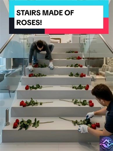 Stunning Rose Petal Epoxy Staircase Design