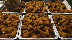 "We're fortunate enough to help some families out." Gus' Fried Chicken on Main Street in downtown Lexington is one of many local restaurants working with FoodChain. The non-profit commercial kitchen on West Sixth St. is helping distribute meals for food pantries, seniors and those in need. | LexGo Eat