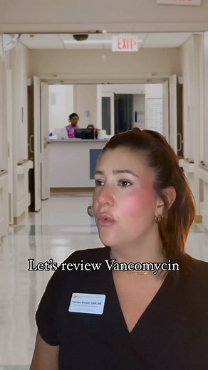 Dr. B | Nurse Educator on Instagram: "🦠Vancomycin is one of the most commonly tested anti-biotics in nursing school, so let’s go over it together! ✅Follow me for more nursing school tips & tricks! . 🦠Vancomycin is used to treat serious bacterial infections such as MRSA & C-diff. . 👂Vancomycin can cause ototoxicity & nephrotoxicity. It is important to monitor the patients hearing, balance, & renal function. . ✅Renal function is best monitored by trending the patients creatinine level, monitori