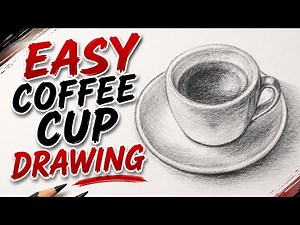 Easy Coffee Cup Drawing for Beginners ☕✏️ | Step-by-Step Pencil Sketch✨️