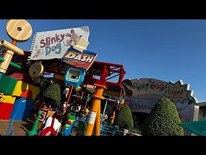 Toy Story, Slinky Dog Dash. Disney World, Hollywood Studios. Orlando - On Ride POV Footage
