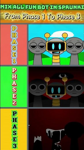 All Fun Bot In Sprunki Incredibox | From Phase 1 to Phase 3 . Phase 1 Vs Phase 2 Vs Phase 3