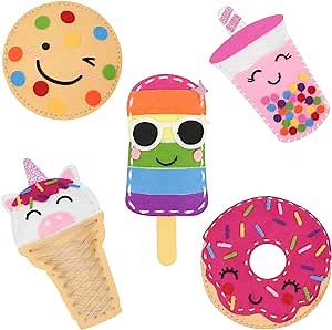 Cymbana Kids Sewing Kit Make Your Own Food Felt Plush Toy, Donuts, Ice Cream Craft Art Set for Beginners, Girls Gifts for Children Ages 6+