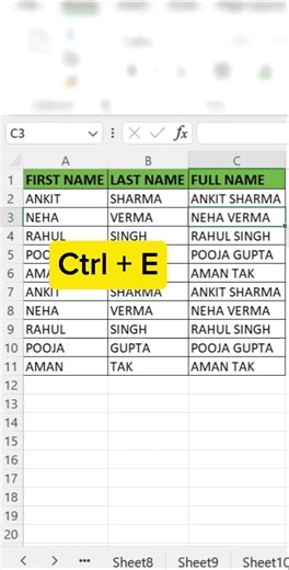 Excel Flash Fill Trick (Ctrl + E) | Stop Typing Data Manually