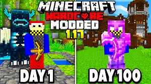 I Survived 100 Days in 1.17 Modded HARDCORE Minecraft…