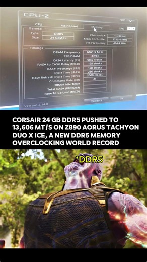 CORSAIR DDR5 Hits 13,606 MT/s New World Record