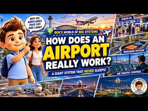 How Do Airports Work? ✈️ From Check-In to Takeoff | Educational Video for Kids