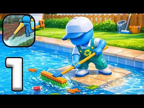 Pool Cleaning Simulator Gameplay Part 1 💦🧹 Clean Every Splash Zone Walkthrough (iOS & Android)