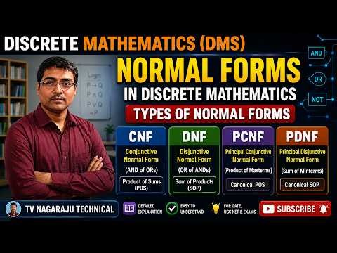 Normal Forms in Discrete Mathematics | Types of Normal Forms | CNF, DNF, PCNF & PDNF
