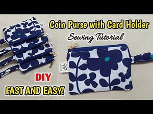 Just 5 Minutes! DIY Coin Purse with Card Holder - Easy Sewing Tutorial | Mini Pouch | Purse Making