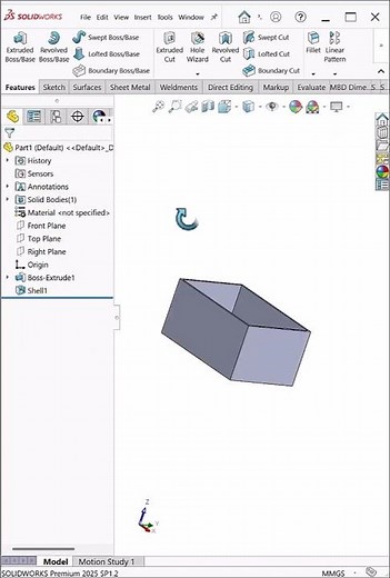 Convert Solid Part to Sheet Metal Using Shell, Rip & Insert Bends | SolidWorks #Shorts 🔥