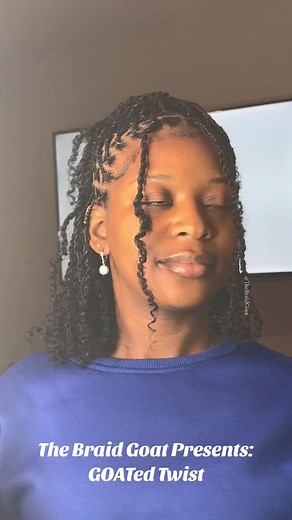 What are GOATed Twist? • This seamless technique will having you questioning are these extensions or your natural hair. This look is meant to give you the natural girly mini twist look that can last up to 2-3 months. • No its not a permanent hairstyle because the hair used isnt Human Hair but it can be done with human hair that is reusable. These are smedium but comes in (small & medium as well) There is a Temporary Microlocs look that is the XS size. It gives you the look of microlocs without t